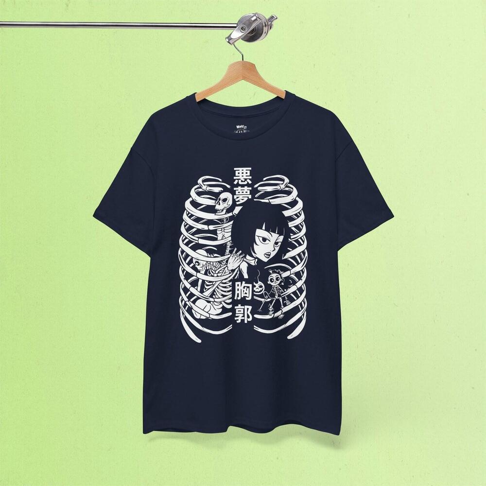 Ribcage Anime T-Shirt Japanese Horror Skeleton Graphic Tee